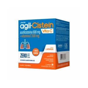 Suplemento Alimentar Agil-Cisteín 600mg + Vitamina C 500mg Laranja 16 Envelopes 5g Cada Pharlab