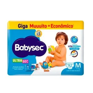 Fralda Descartável Babysec Ultra Sec Galinha Pintadinha M 92 Unidades