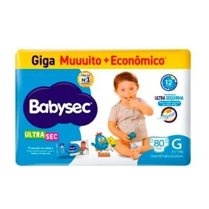 Fralda Descartável Babysec Ultra Sec Galinha Pintadinha G 80 Unidades