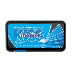 Pastilhas Mentos Kiss Menta Sem Açúcares Dispenser 17,5g