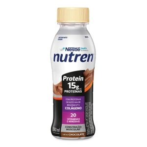 Bebida Láctea Nutren Protein 15g De Proteínas Chocolate 260ml Com Colágeno