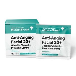 Anti-Anging Facial 20+ Glisodin Glycoxil e Phloretin Lemma Sabor Frutas Vermelhas Com 60 Sachês