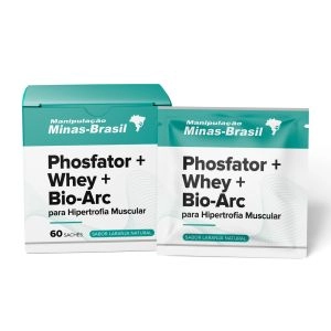 Phosfator + Whey + Bio-Arc para Hipertrofia Muscular Sabor Laranja Natural 60 Sachês