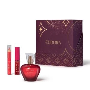 Kit Eudora Colônia Kiss Me Now 50ml + Gloss Labial Kiss Me Cherry 5,5ml + Lápis 3 Em 1 Kiss Me Cherry 1,2g