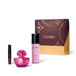 Kit Eudora Perfume Feminino Eau De Parfum 35ml + Batom Líquido Matte Tint Vinho Sublime 4ml + Body Spray Desodorante 100ml