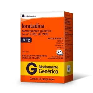 Loratadina 10mg 12 Comprimidos Genérico União Química