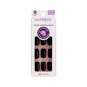 Unhas Autocolantes Impress Kiss Médio Cor All Fired Up 30 Unidades