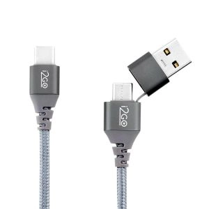 Cabo I2Go Pro Series Braided Duo Usb Type-C + Adaptador 2m