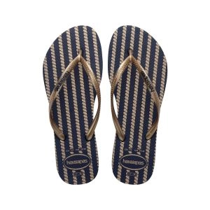 Sandália Havaianas Slim Nautical Marinho/Rose Gold 37/38