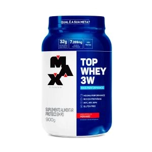 Top Whey 3W Max Titanium Morango 900g
