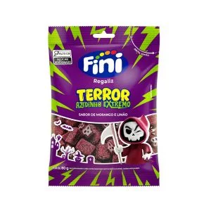 Bala Fini Regaliz Terror Azedinho Extremo Morango E Limão 80g