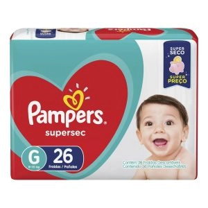 Fraldas Supersec Tamanho G Com 26 Unidades Pampers