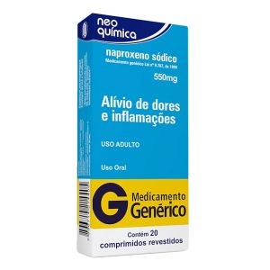Naproxeno Sódico 550 Mg C/ 20 Comprimidos Genérico Neo Química