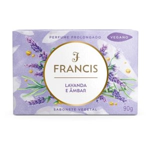 Sabonete Vegetal Em Barra Lavanda e Âmbar Francis 90g