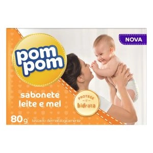 Sabonete Leite e Mel Infantil 80G Pom Pom