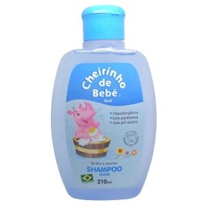 Shampoo Infantil Cheirinho De Bebê Azul Com 210 ML