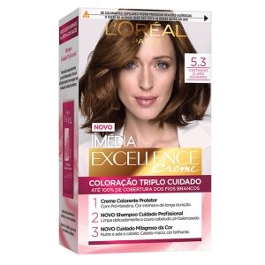 Coloração Imédia Excellence Creme 5.3 Castanho Claro Dourado