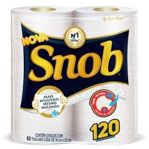 Toalha De Papel Snob Branca Com 2 Rolos