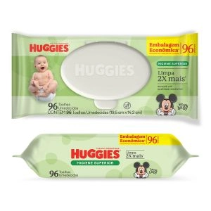 Toalha Umedecida Max Clean com 96 Lenços Huggies