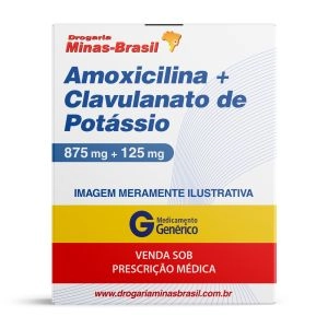 Amoxicilina + Clavulanato De Potássio 875Mg + 125Mg Com 14 Comprimidos Genérico Ems