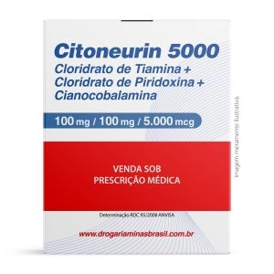 Citoneurin 5000 Com 1 Dose (1 Ampola Cianocobalamina 5000mcg e 1 Ampola Piridoxina 100mg Com Tiamina 100mg)