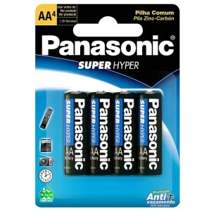Pilha Panasonic Pequena Aa - Um-3Shs Com 04 Unidades