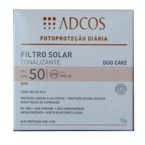 Filtro Solar Adcos Tonalizante Duo Cake Fps 50 Beige 10 G
