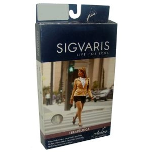 Meia Sigvaris 862Ad Premium 20-30Mmhg Panturrilha 3/4 Pequena Curta Natural Escuro Ref: P1A29