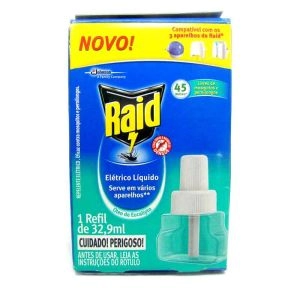 Repelente Raid Elétrico Líquido 45 Noites óleo de Eucalipto Refil 32,9 Ml