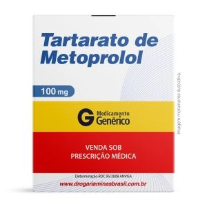 Tartarato de Metoprolol 100mg com 30 comprimidos Genérico Biosintética