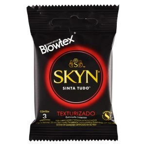 Preservativo Blowtex  Skyn Texturizado Com 3.