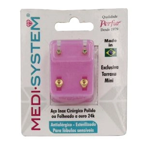 Brincos Medi System Infantil Berilo Dourado  Ref-1081