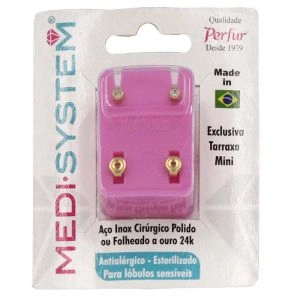 Brincos Medi System Infantil Abril Dourado Ref-1041