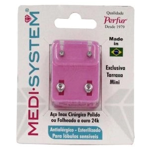 Brincos Medi System Infantil Cristal Inox Ref-1041