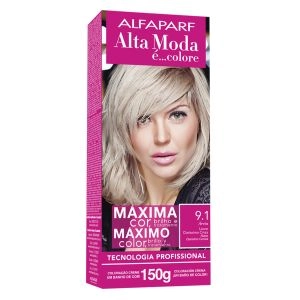 Tintura Alta Moda 9.1 Areia Louro Claríssimo Cinza Alfaparf