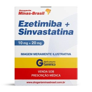 Ezetimiba+Sinvastatina 10Mg+20Mg Com 30 Comprimidos Genérico Ems