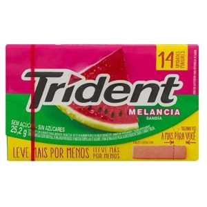 Chiclete Trident Embalagem Econômica Melancia Com 14 Unidades