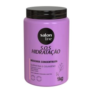 Máscara S.O.S Hidratação Queratina e Colágeno Com 1kg Salon Line