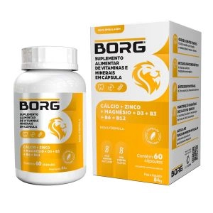 BORG Calcio + Zinco + Magnésio + Vitamina D3 + Vitamina B3 + Vitamina B6 + Vitamina B12 60 Cápsulas