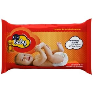 Toalha Umedecida com 50 Unidades Kind Baby
