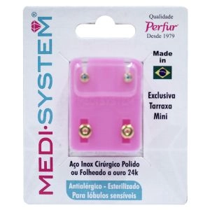 Brinco Medi System Infantil Brilhante Dourado Ref-212