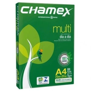 Pacote de Papel A4 Chamex 500 Folhas Sulfite 75g Alcalino 210mmx297mm Multi Ipaper Pt
