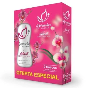 Sabonete Líquido Íntimo Mulher Delicat Com 2 Unidades De 200ml Cada Dermolux