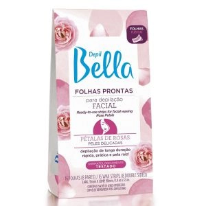 Folhas Prontas para Depilação Facial Depil Bella Pétalas de Rosas 16 Folhas