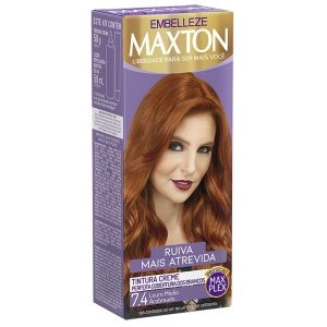 Kit Prático Maxtom Creme 7.4 Louro Médio Acobreado