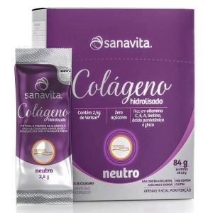 Colágeno Hidrolisado Verisol Neutro Sanavita Com 30 Sticks de 2,8G