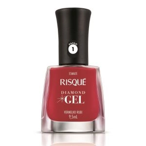 Esmalte Risqué Diamond Gel Vermelho Rubi 9,5Ml