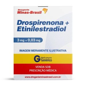Drospirenona 3mg com Etinilestradiol 0,03mg Genérico Nova Química com 63 comprimidos revestidos