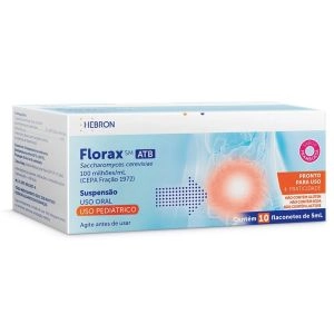 Florax SM ATB Pediátrico Hebron Sabor Framboesa com 10 flaconetes de 5ml