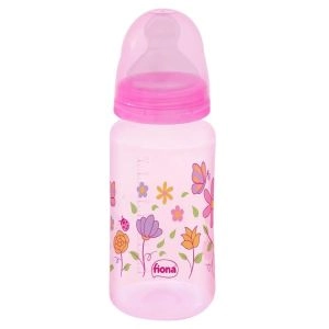 Mamadeira Fiona Classica Rosa Bico Silicone Ortodôntico 300ml